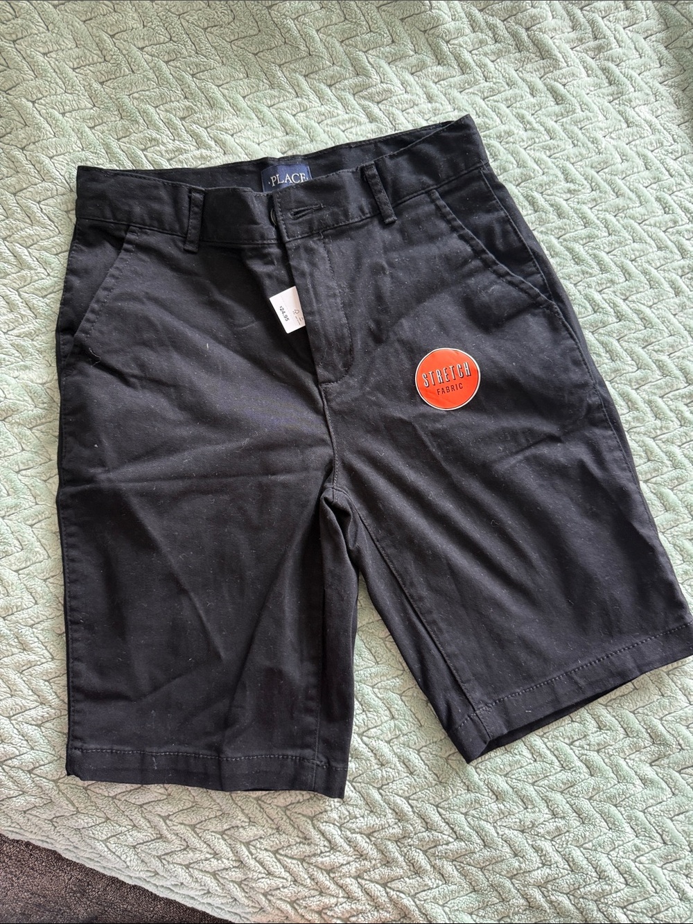 The Children's Place Black Men Flat Front Chino Shorts NWT